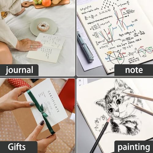 SZYIKUER A5 Kraft Notebooks Bulk, Lined Paper Journaling Notebooks, Notebooks for Work, Journal notebooks for kids, Composition Notebooks for School， 60 Pages ，8.3x5.5 Inches 4Pack