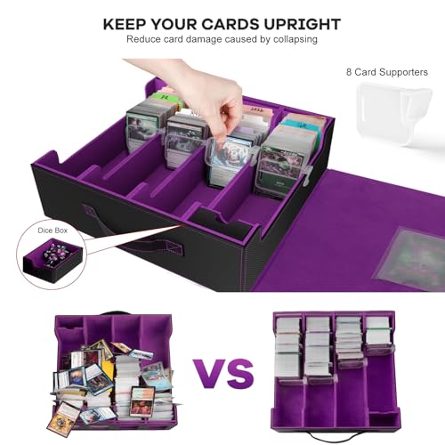 Gomyrod 4 Row 3200+ Trading Card Storage with Commander Display [US Patent] - color: Black/Purple, size: 3200+