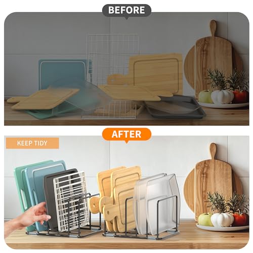 Cutting Board Organizer, Kitchen Cabinet Organizer - style: 1PC(Medium)