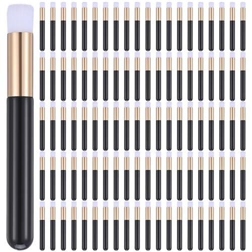 100 Pieces Lash Brushes for Cleaning, Lash Shampoo Brushes Eyelash Extension Cleansing Blackhead Removing Brush Nose Pore Deep Cleaning Facial Cleansing Brush (Black, 3.8Inch) - color: Black