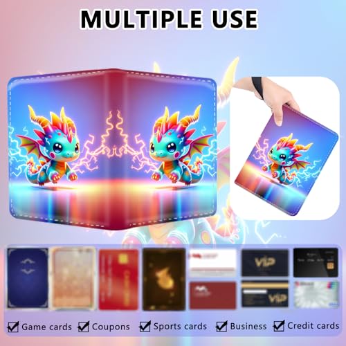 4 Pocket Trading Card Binder, Holds 400 Cards, Zipper Binder - color: Lightning Dragon
