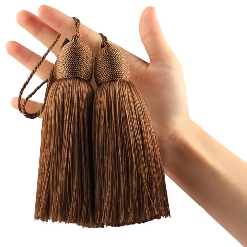 2Pcs Key Tassel with Loop DIY Handmade Craft Accessories - color: Coffee
