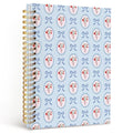 MOFUYU Blue Bow Spiral Notebook for Women,Cute Notebooks for School - color: Strawberry(pink)