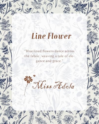 Miss Adola Canvas Tote Bag for Women with Inner Pocket - color: Blue Line Flower