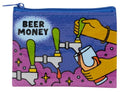 Blue Q Coin Purse - Cute Coin Pouch for Men & Women, Small Pouch Organizer - color: Beer Money (taps)