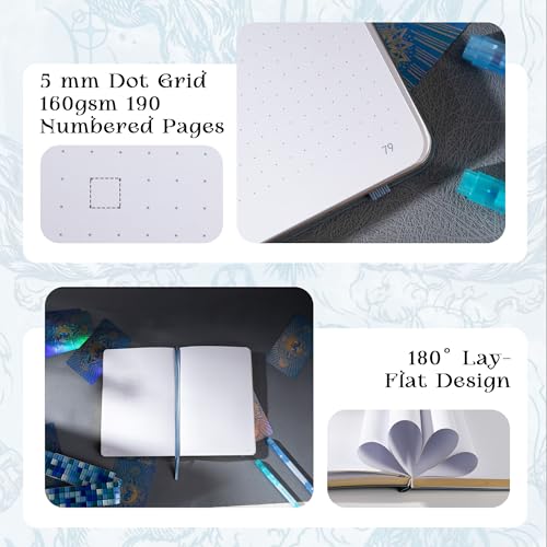 TIEFOSSI A5 Dotted Journal for Women & Men, 160 GSM Thick Paper - color: Light Blue, size: Dotted