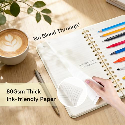 Lined Spiral Journal Notebook for Work A5, 160 Pages, Green Bow - color: Bow Green