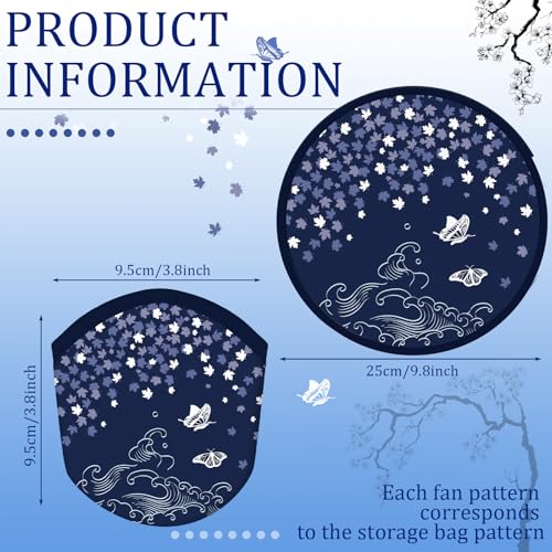 Gejoy 24 Pcs Chinese Flowers Folding Flying Discs Foldable Fans 8 Styles - color: Chinese Style Flowers
