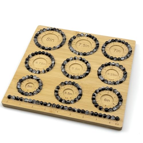 Petoysoso Bead Boards for Jewelry Making, Bamboo Beading Board for Jewelry Bracelet Making, Bracelet Bead Board, Bracelet Bead Board for Bracelet, Jewelry Making Supplies,Bracelet Tray 5"- 8" - size: Bracelet-M1