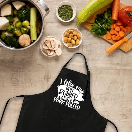 Funny Black Apron with Pockets for Man,Dad,Husband,Father in Law,Chef Daddy Women Grilling Apron BBQ Cooking Gifts - color: Apron-4