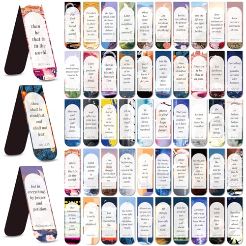 50 Pcs Christian Magnetic Bookmarks, Bible Verse Bookmark - color: Christian Style