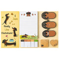 Xqumoi I Just Really Like Dachshund Sticky Notes Set, 550 Sheets Cute Cartoon Dachshund Self-Stick Notes Pads Animal Divider Tabs Bundle Writing Memo Pads Back to School Office Supplies Small Gift - color: 1pack-dachshund