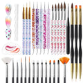 Artdone 32pcs Nail Art Brushes Tools Set Dotting Tools for Gel Polish - color: 32Pcs Set