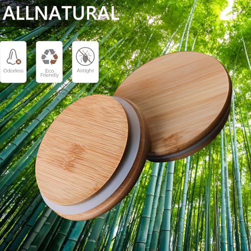 1.5 Qt Round Glass Storage Containers with Lids, Clear Food Storage Container Jar with Sealing Bamboo Lid for Noodles Flour Cereal Rice Sugar Tea Coffee Beans（Round-3Pack ） - size: Round 1.5 Qt -3Pack