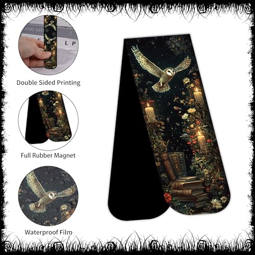 Dark Academia Magnetic Bookmarks, Gothic Floral Book Marks for Women - style: Dark Academia 45pc
