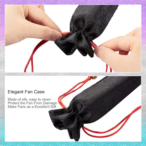 Maitys 2 Packs Large Folding Hand Fans, 13'', Glitter Sliver and Purple - color: Glitter Sliver and Purple