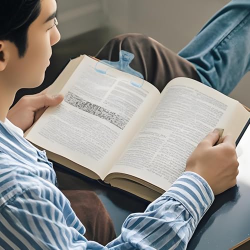 2Pcs Strong Book Clip Transparent Blue Book Page Holder Clips, Page Holders Book Reading Opener Accessories, Multifunctional Practical Book Clips Transparent Portable Reading Book Page Holders - color: Blue