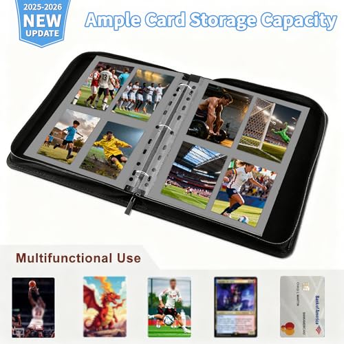Soccer Card Binder, 900 Pockets, Protective Trading Card Album - color: Foottball, size: 900 Pockets