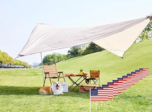 50 Pack USA America Flags Small Mini Hand Held American US Flags on Stick Flags, Miniature National Country Flags,Party Decorations Supplies for Parades,International Festival - color: US