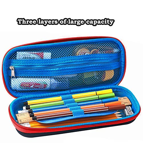 3D Car Pencil Case for Kids Boys, Waterproof Pencil Box with Compartments Pen Pouch (Black) - color: Car