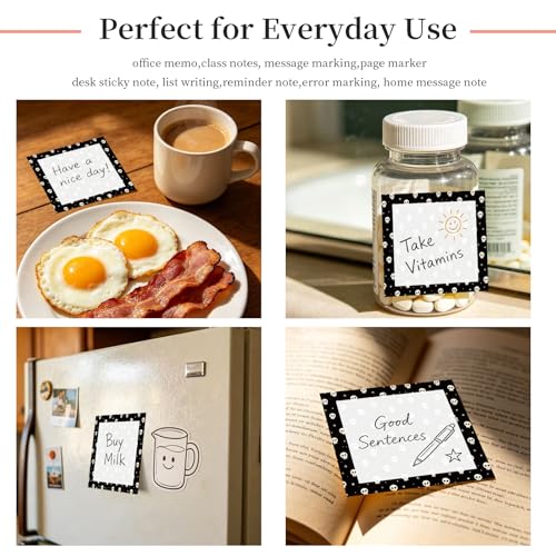 Sticky Notes 3x3 Inches, Cute Self-Stick Note Pads, Funny Memo Pads, Easy to Post Sticky Notes for Office, Home & Notebook Cool Skull Star - color: Cool Skull Star