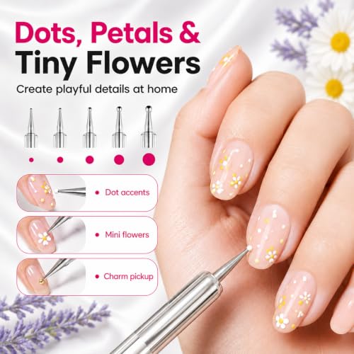 Beetles Nail Art Brushes 8pcs – Crystal Nail Art Tools Double-headed - color: F-Multicolor-8