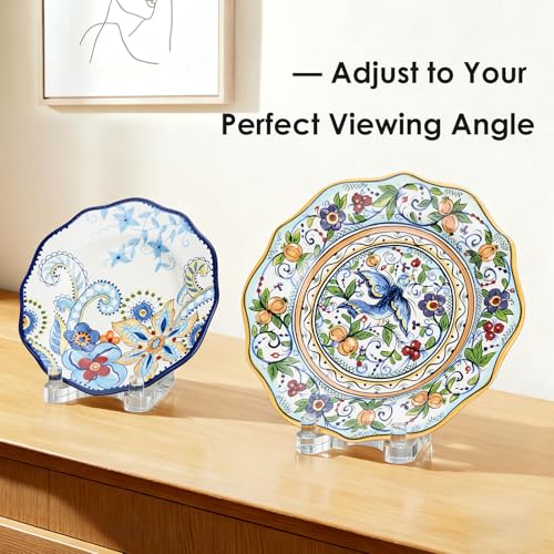 Acrylic Easel Display，Plate Stands for Display，Adjustable Clear Display Holder for 12" to 17" large Plate, Platter, Book, Card, Frame, Picture, Artwork, Plaque (Extra Large 12"-17") - size: Extra Large 12"-17"