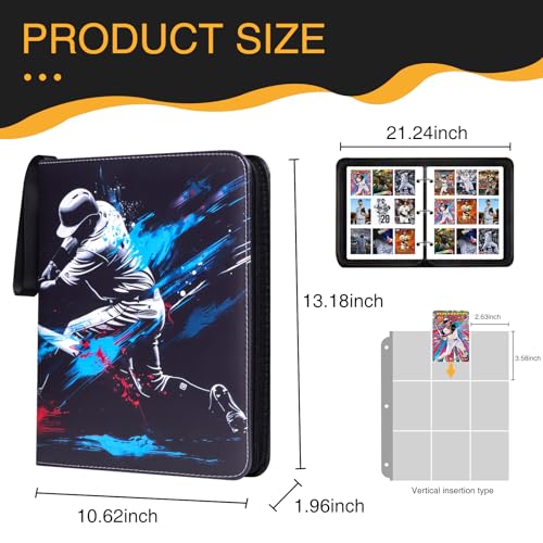 Card Binder, 9 Pocket 990 Card for Collectible Trading Card Albums - color: 990-Baseball-2