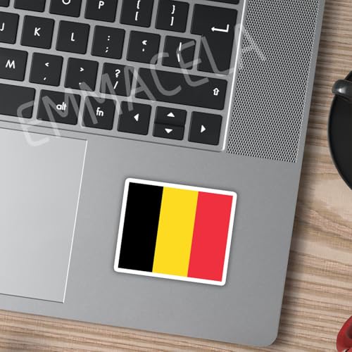 (3PCS) Belgium Flag stickers, Countries Flag Stickers - Waterproof Vinyl Decals For Laptops, Tumblers, Water Bottles, Books, Scrapbooks, Size 3 x 2.5 - color: Belgium