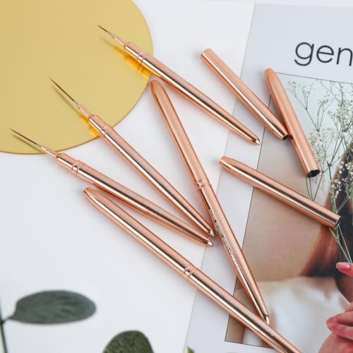 Artdone Metallic Nail Art Pens, Liner Brushes Set, 5PCS Gold Nail Tools - color: Copper Liner Brush Set