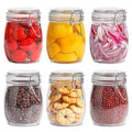 ComSaf Round Glass Jars with Airtight Lids 25 oz 6 Pack Pickling - size: 25 fl oz x 6