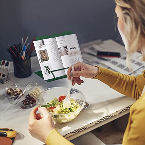 Honagu Metal Desk Book Holder, Adjustable Hands Free Holder for Cookbooks, Documents, Music Books, Textbooks, Tablets, Ipad (Military Green) - color: Military Green