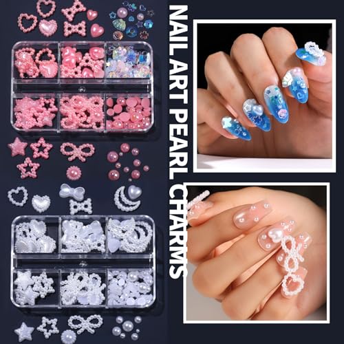 FANDAMEI Nail Art Brushes Set, Nail Art Kits, 3D Nail Charms Nail Design Tools Kit, Nail Set for Beginners ,Nail Dotting Tool, Nail Rhinestones,Chrome Nail Powder,Nail Stickers Nail Art Decoration Kit - color: Black