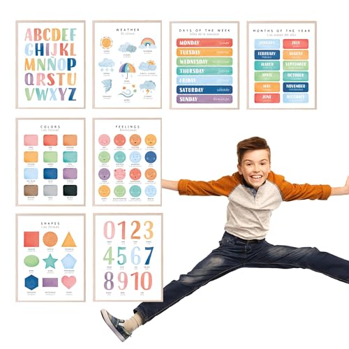 BigWig Prints Bilingual Educational Posters, Set of 8, 8x10 in