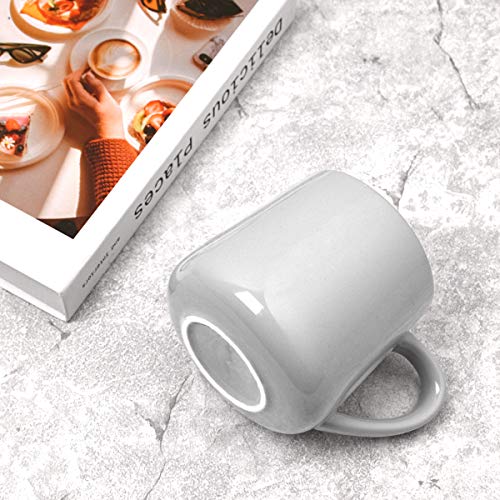 Bosmarlin Large Glossy Ceramic Coffee Mug, Grey Tea Cup for Office and Home, 18 oz, Suitable for Dishwasher and Microwave, 1 Pack (Grey) - color: Gray