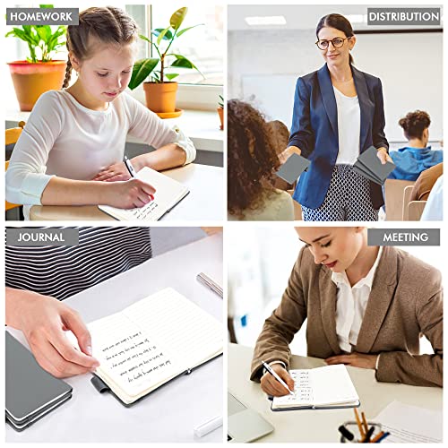 feela 6 Pack Pocket Mini Notebooks Bulk, Small Cute Memo Notepads Hardcover College Ruled Lined Journals with Pen Holder for School Business Work, with 6 Black Pens, 3.5”x 5.5”, A6, Gray - color: A6 6 Gray