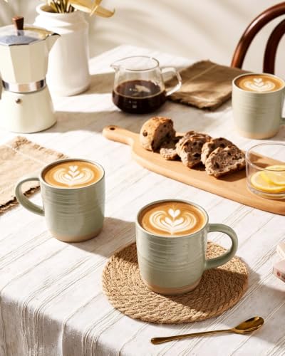 famiware Coffee Mugs Set of 4, 13 oz Mug Set, Ceramic Cup Set with Handle - color: Constellation-Honey, size: 4 Count (Pack of 1)