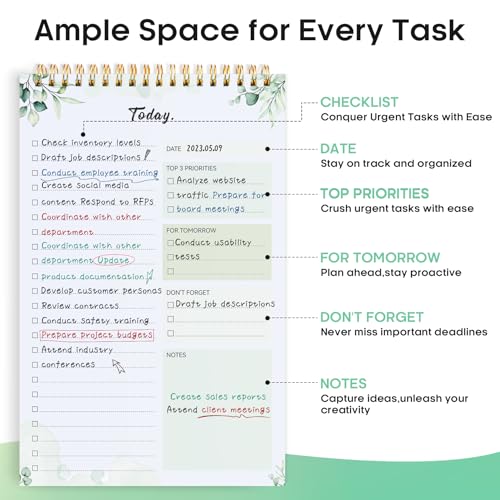 Taja To Do List Notepad, Undated Daily Planner for Work and Goal Setting - color: d-Nature, size: 6 Pack