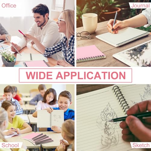 Yahenda 18 Pcs Spiral Notebooks, 1 Subject, Wide Ruled, Pink - color: Pink