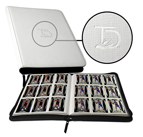 TopDeck 500 Card Ringless Zip Binder Pro - 9-Pocket Pages Side Load Sleeve TCG Storage Portfolio, Compatible with Pokemon, Yu-Gi-Oh, One Piece, MTG, Comic Trading Collectible Cards - White - color: White