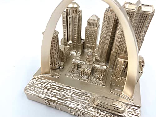 ZIZO Modern The World Landmarks Model Buildings City Skyline Statue for Home Decor for Boy Friends Gold 4" (St Louis) - color: St Louis