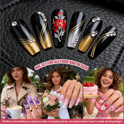 Artdone Nail Striping Tape Lines Kit With Nail Art Pens Liner Brushes