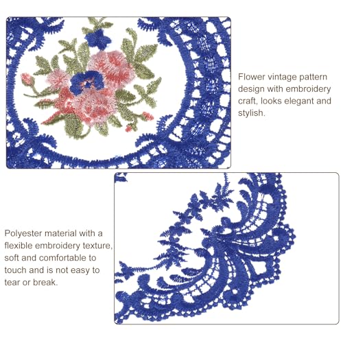 uxcell 2Pack Retro Lace Placemat 12x12-in Square Embroidered Table Place Mats French Crochet Doilies Coasters Cup Mat for Home Wedding, Dark Blue - color: Dark Blue