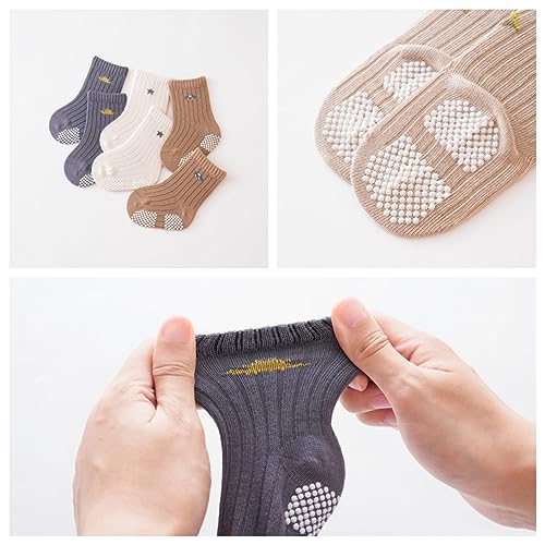 J Poqobog Baby Non Slip Grip Crew Socks,Toddler Boys Socks Girls Cotton - color: Boys, size: 12-24 Months