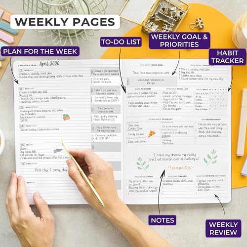 Clever Fox Planner PRO Light, Undated Weekly Planner, 8.5x11, Purple - color: Purple (Undated), size: A4 (8.5" x 11") Light Version