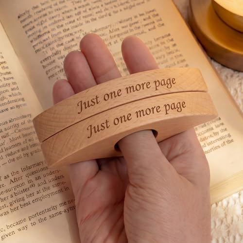 Resurhang 6 Pcs Wood Thumb Book Page Holder for DIY, Beech Wood, Curved - color: Beech Wood, size: Curved