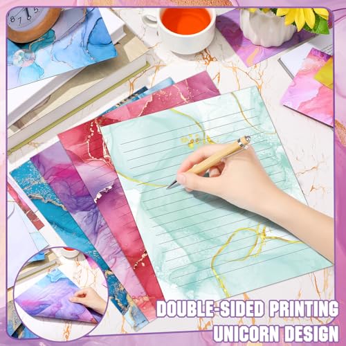 TaoBary 160 Pcs Marble Stationery Paper and Envelopes Set, 8.5 x 11'' - size: 8.5 x 11 Inch, style: Marble