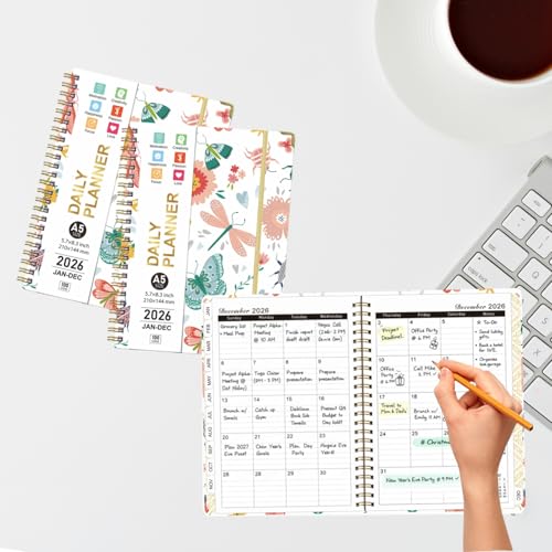 Planner 2026,Jan 2026-Dec 2026 Monthly & Weekly Calendar Planner,A5 Size - color: Orange