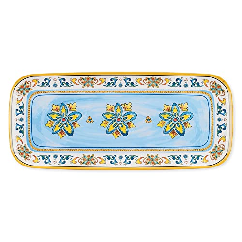UP Chianti Melamine Serving Tray, 15 x 6.5 Inch Rectangular Serving Platter, BPA Free Food Tray for Party Entertaining - color: Chianti