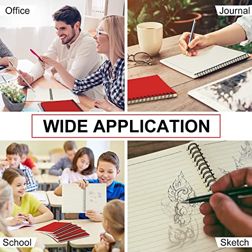 Yahenda 18 Pcs Spiral Notebooks, 1 Subject, Wide Ruled, Red - color: Red